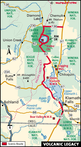 Klamath Falls - Volcanic Legacy Scenic Byway Map - Klamath Falls, Oregon